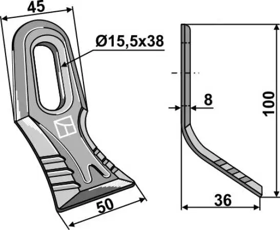 Y-Messer 100x45mm, Universal